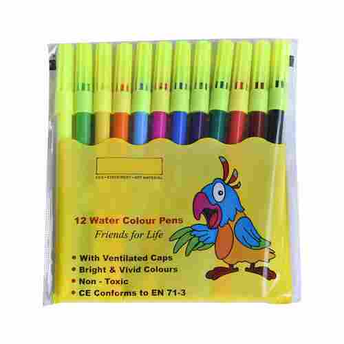Plastic Water Color Sketch Pens, Packaging Type: 12 Piece/Packet, For Drawing Purpose Color Pink, Gree, Red, Orange, Bule, Yellow, Light Green, Black,