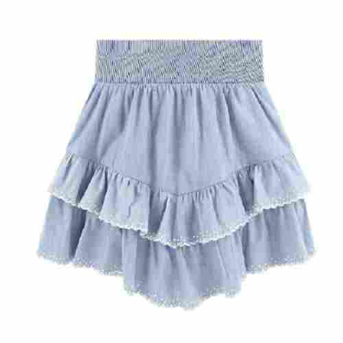 Plain Laces Mini Daily Wear Girls Skirt