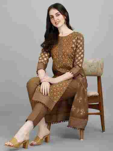 Banarasi Pure Cotton Salwar Suit With Dupatta For Casual Wear