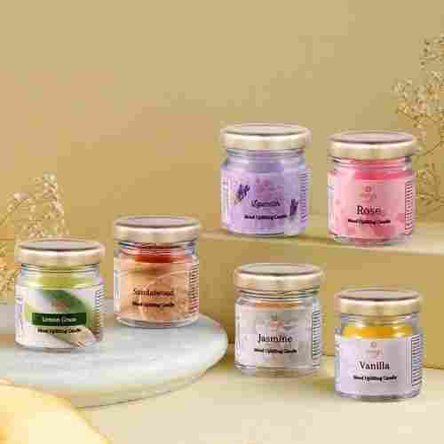 Paraffin Wax Aroma Mini Jar Candle Gift Set, 6 Piece In A Pack