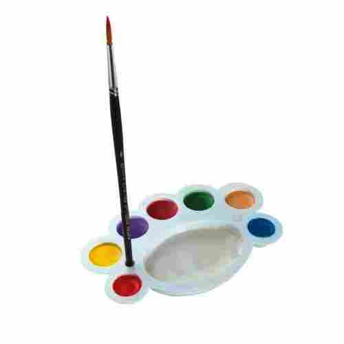 White Plastic Color Mixing Tray For Students With 8 Sections