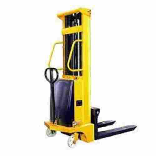 Ease Of Operation Yellow Colored Semi-Electric Stacker For Moving And Lowering Things 