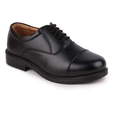Black Lace Closer Plain Leather Formal Bata Men Lace Closure Shoes