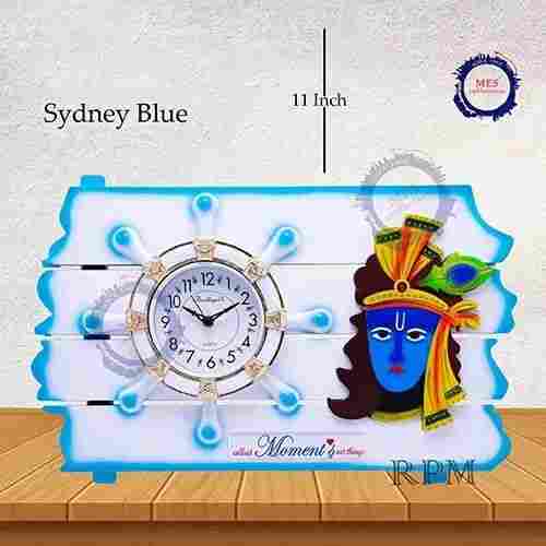 Round Shape Plastic Krishna Clock For Decorative