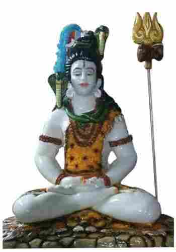 23 X 26 Cm Ceramic Painted Polished Shiva Statue