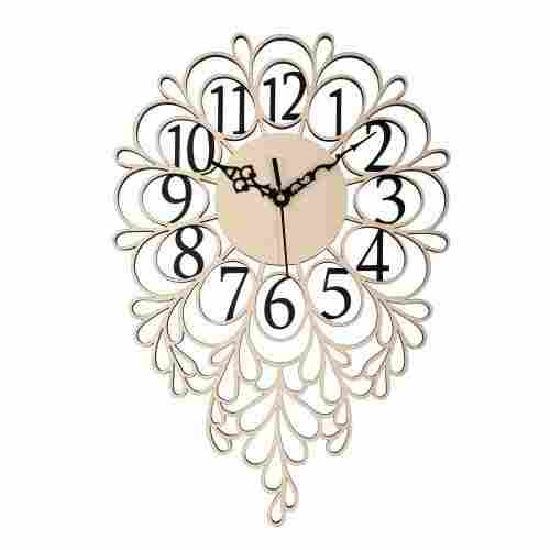 Decorative Interiior Wooden Beige Wall Clock For Home, Hotel, Office