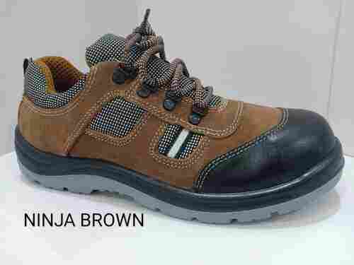Ninja Brown Derby Sport Look Genuine Suede Leather Safety Shoes