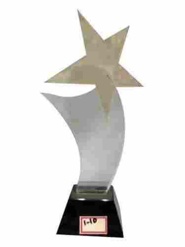 12x12 Inch Modern Designer Shiny Polished Base Mounted Crystal Star Award