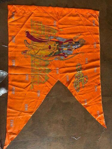 Silk Jai Shri Ramm With Ayodhya Mandir Religious Neon Flag (Jhanda)