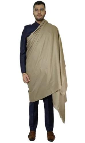 Gray 127X254 Cm Full Size Plain Woolen Lohi Shawl For Honoring Gents Guest