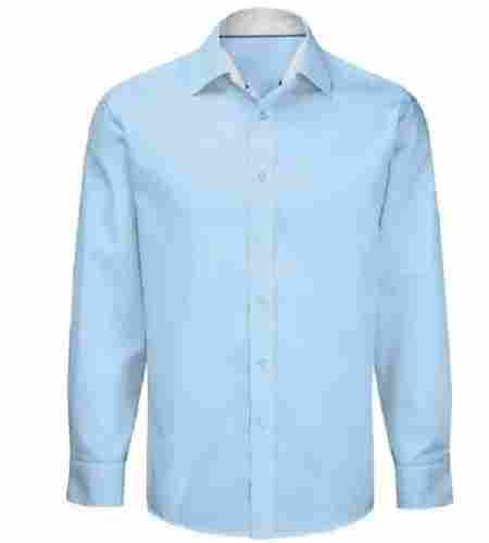 Plain Full Sleeve Button Down Collar Cotton Knit Shirt For Men