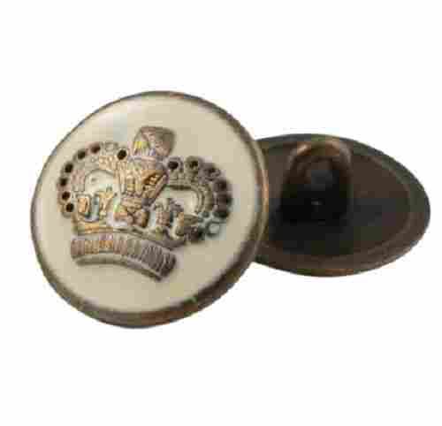 Round Printed Powder Coated Metal Shank Coat Button