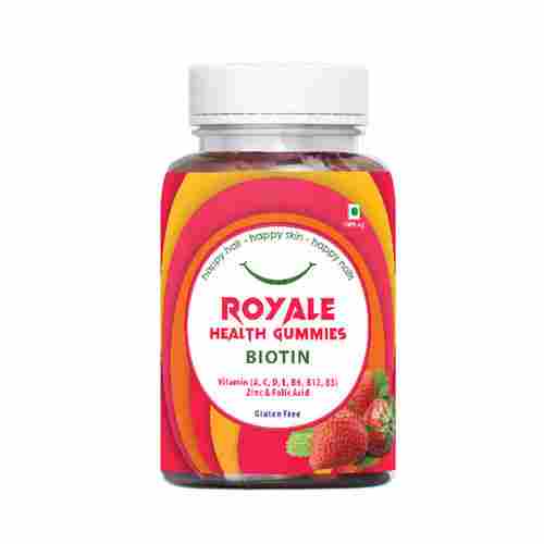 Royale Strawberry And Orange Flavour Health Biotin Gummies For Men And Women