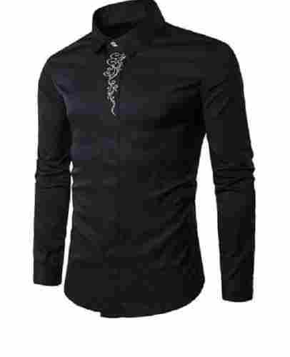 Button Down Collar Embroidered Cotton Full Sleeve Party Wear Shirts For Men
