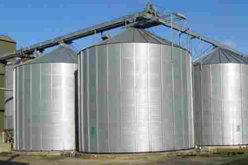 100-200 Feet Height Round Silver Grain Storage Silos