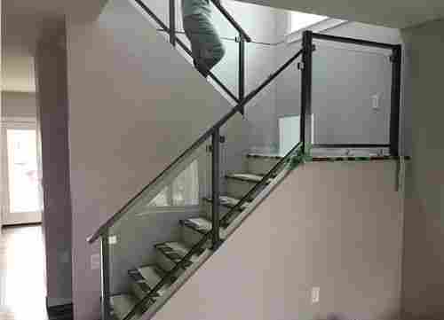 9 Mm Thickness Decorative Solid Clear Glass Railings For Stair