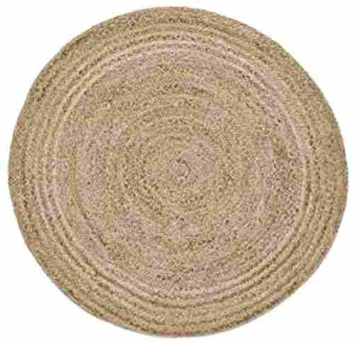 Modern Style Anti Slip Latex Back Washable Plain Round Knitted Jute Mat