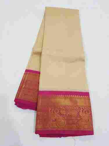 Ladies Plain Kanchipuram Pure Silk Sarees With Unstitched Blouse