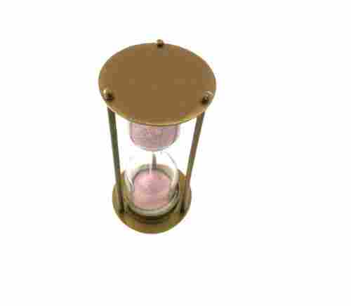 350 Gram Polished Finish Brass And Glass Sand Timer For Decoration 