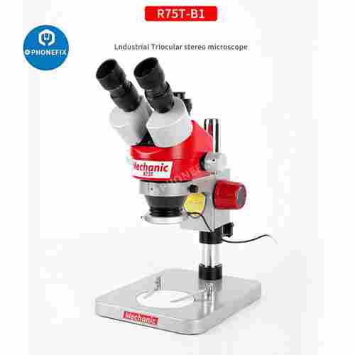 Mechanic Trinocular Stereo Microscope With 0.5X Lens LED Light