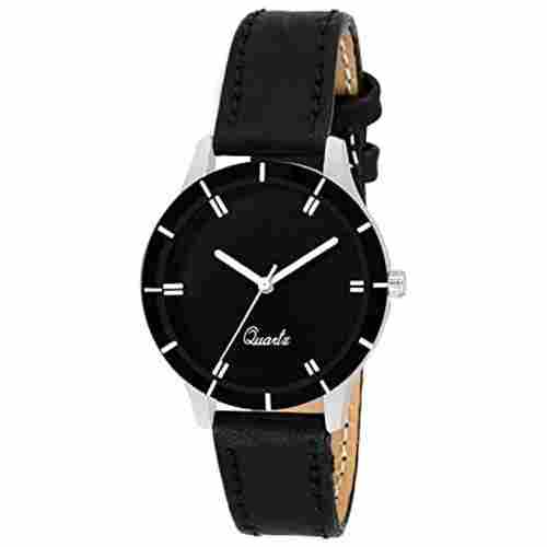 Water Resistant And Stylish Leather Band Quartz Wrist Watch For Ladies