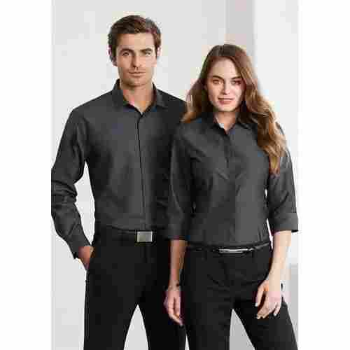 Unisex Plain Cotton Short Sleeves Shirt And Trouser Office Uniform
