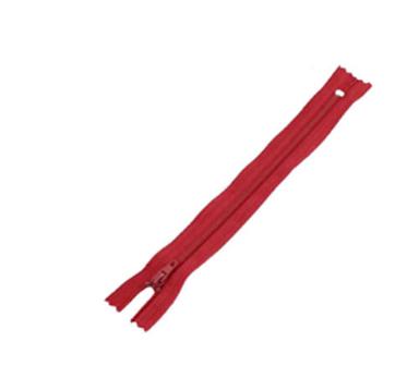 Red 12X1 Inches Reversible Pvc Plastic Nylon Zipper For Garment