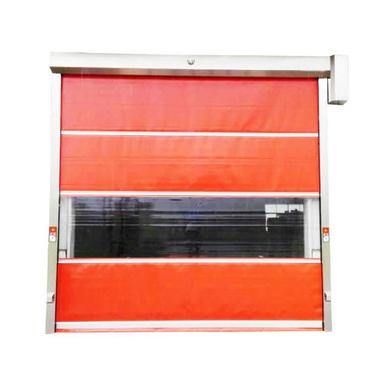 Red Vertical Manually Stainless Steel And Polyvinyl Chloride Rolling Shutter 