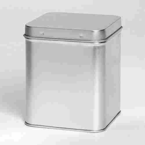 Corrosion Resistance Square Silver Metal Tin Container For Packaging