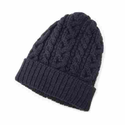 Modern Plain Dyed Woolen Winter Cap For Kids