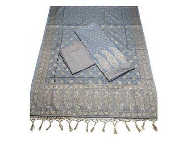Grey Anti Wrinkle Soft Skin Friendly Indian Style Unstitched Silk Suit With Dupatta