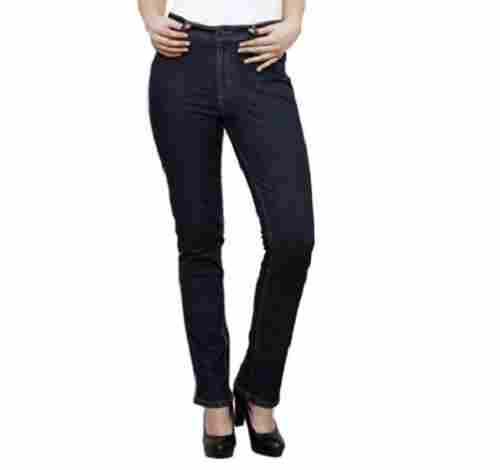 Casual Wear Slim Fit Ankle Length Plain Dyed Denim Jeans For Ladies 
