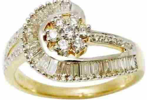 14 Mm Round Designer Natural Diamond Ring For Women 