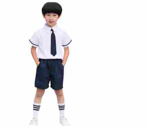 Plain Straight Collar Cotton Kids School Uniforms For Primary
