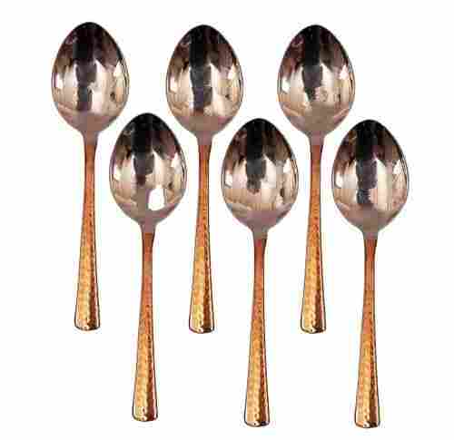 Set of 6 Steel Copper Dessert Spoon for Serving Dessert