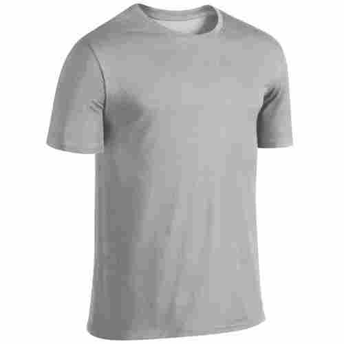 Daily Wear Short Sleeves O Neck Plain Dyed Polyester T-Shirt For Mens 