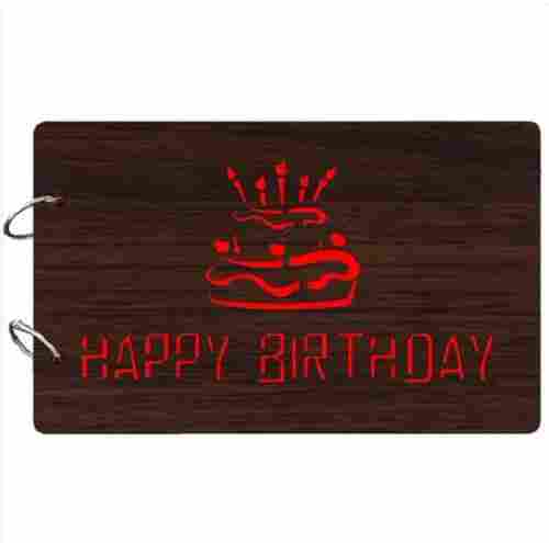 Laminated Rectangular Wooden And Paper Scrapbook For Birthday Gift