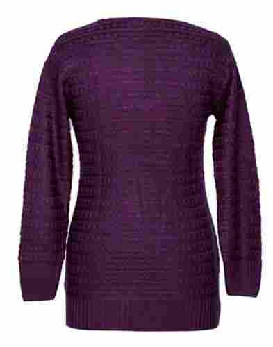 Ladies Low Neck Full Sleeve Wool Sweater For Winter Season