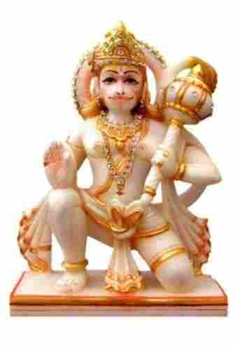 30x14 Inches Paint Coated Antique Marble Hanuman Statue For Religious