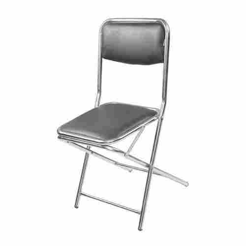 43x40x91 Cm Polished Finished Leather And Stainless Steel Folding Chair