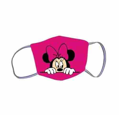 7 Inches Cotton Cartoon Printed Reusable Face Mask For Kids