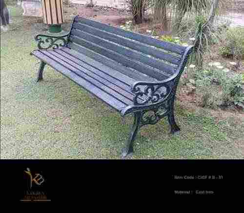 Corrosion Resistant Cast Iron Bench With Backrest For Outdoor Garden, Parks