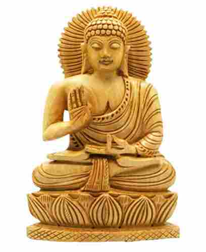 20x14x8 Inches Scratch Resistant Moisture Proof Polished Wooden Buddha Statue