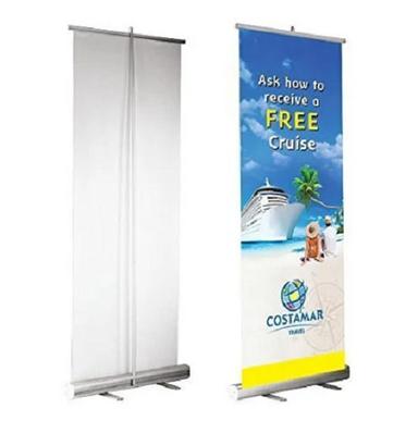 Metal 6 X 3 Feet Stainless Steel Printed Roll Up Banner Stand For Promotional