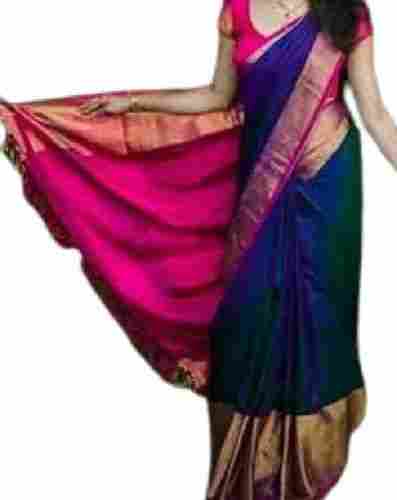 Ladies South Indian Style Plain Pattern Designer Wear Silk Saree