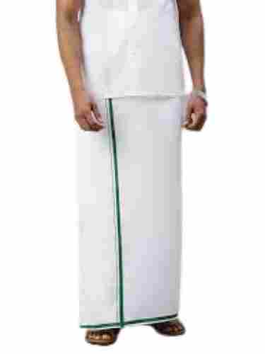 Mens Comfortable And Washable Plain Traditional Wear White Dhoti