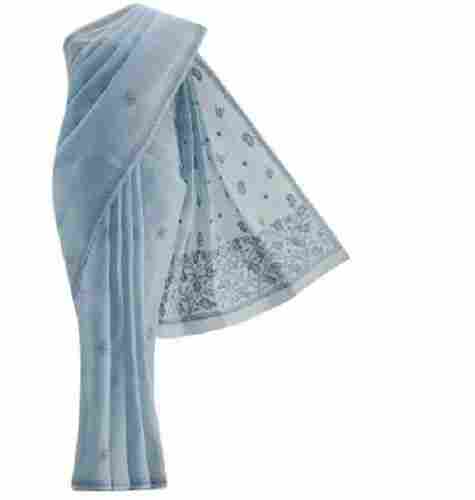 Skin Friendly Beautiful Printed Plain Cotton Fabric Gorgeous Saree