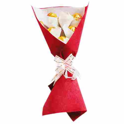 Choco Teddy's Chocolate Truffle Bouquet - 6 Truffles, Gift Pack, Wedding, Anniversary, Diwali, Christmas, Valentine, Birthday (Maroon)