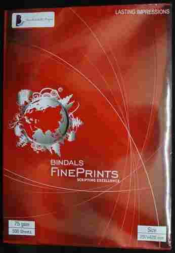 297 X 420 Mm White Bindal A3 Copier Paper 75 Gsm For Office