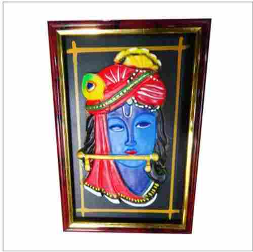 Terracotta Rectangular Krishna Wall Frame For Decoration